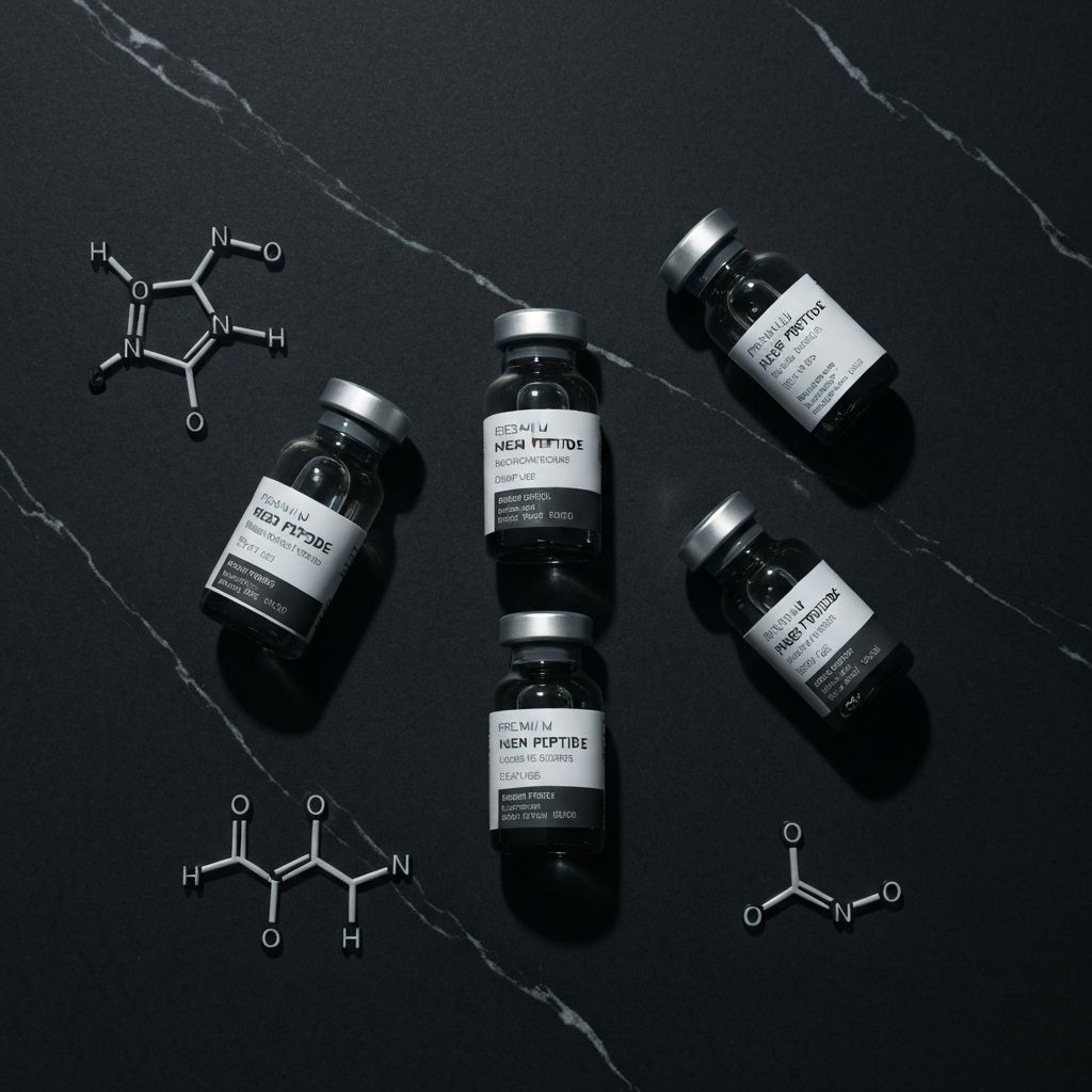 Peptide vials flat lay